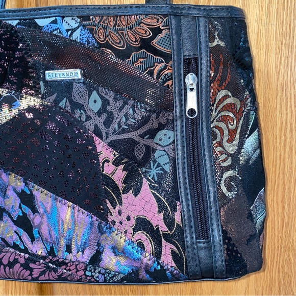 Stefano Collection Leather Floral Patchwork Design Purse Made in Germany - Picture 2 of 8